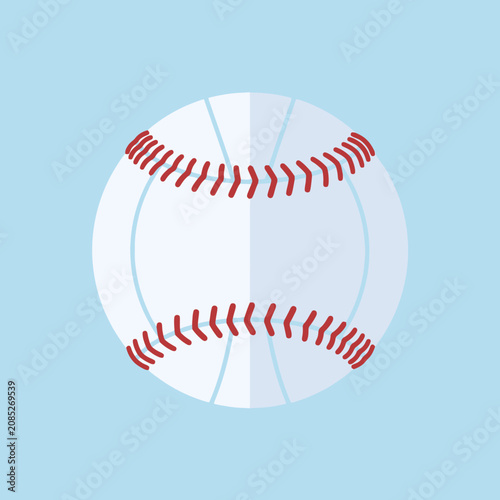 A clean vector illustration of a classic white baseball ball