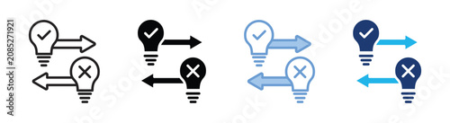 Obraz na płótnie Innovation stagnation icon set multiple style collection