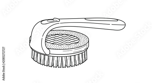 Handheld kitchen tool illustration featuring a manual grater for vegetables and food preparation in a clean and minimalist line style.