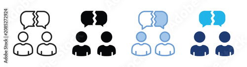 Tableau sur toile Communication fail icon set multiple style collection