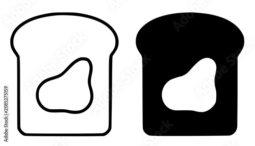 Tableau sur toile Minimalist toast icon in outline and silhouette design