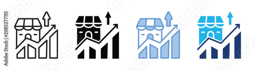 Foto Market shift icon set multiple style collection