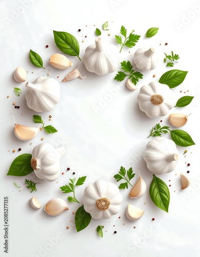 White daisies with green leaves on white background.