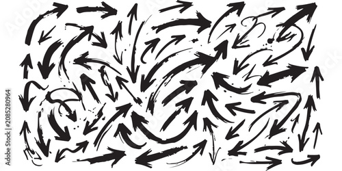 Foto Abstract vector arrows showing chaotic motion