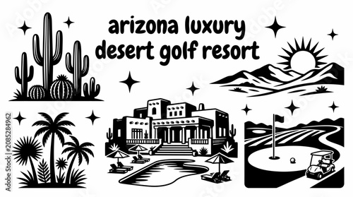 Foto luxury desert golf resort in arizona with manicured fairways elegant clubhouse s