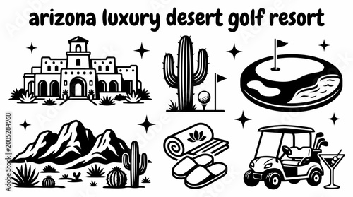 Foto luxury desert golf resort in arizona with manicured fairways elegant clubhouse s