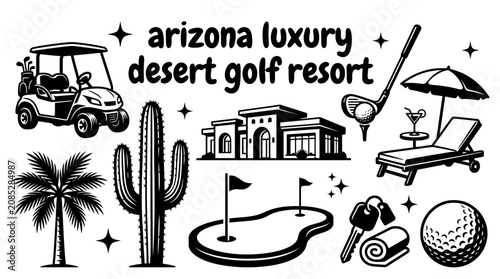 Bild auf Leinwand luxury desert golf resort in arizona with manicured fairways elegant clubhouse s