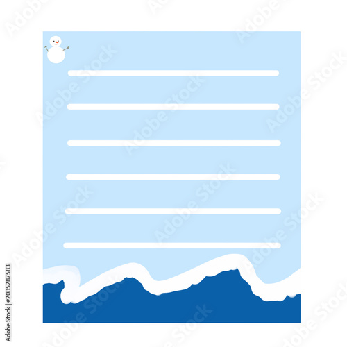 sheet of paper with blue ribbon