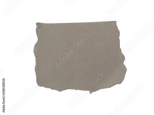 Single rough grey stone square isolated on transparent sheet