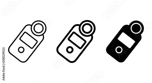 Obraz na plátně Light Meter Icons Set, Digital Exposure Device Vector Graphics, Photography Tool