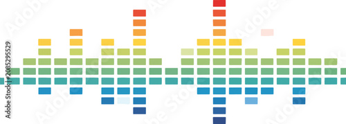 Colorgraded block equalizer bars against a white background