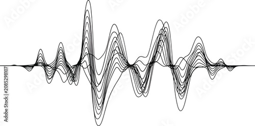 Overlapping black waveforms display varied amplitude oscillation patterns on a white background