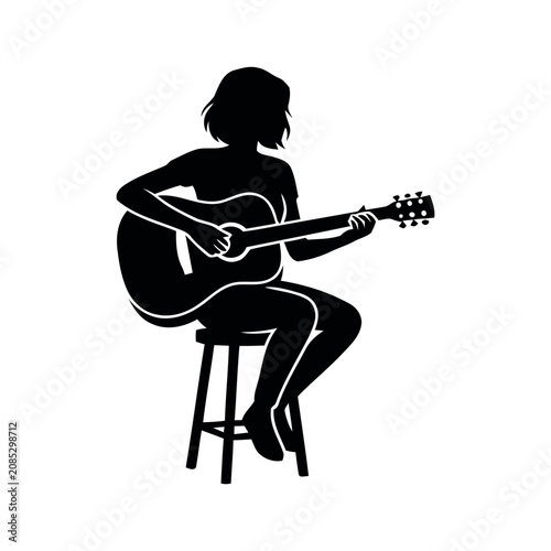 Musician professional woman silhouette