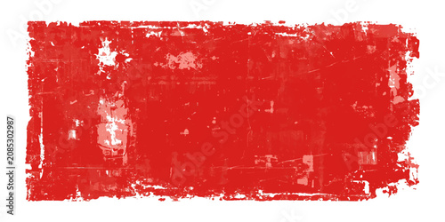 Cuadro en lienzo Red grunge paint background with splashes and brush strokes abstract textured vector illustration for banner, card, frame and decorative design with ink and watercolor style in red tones