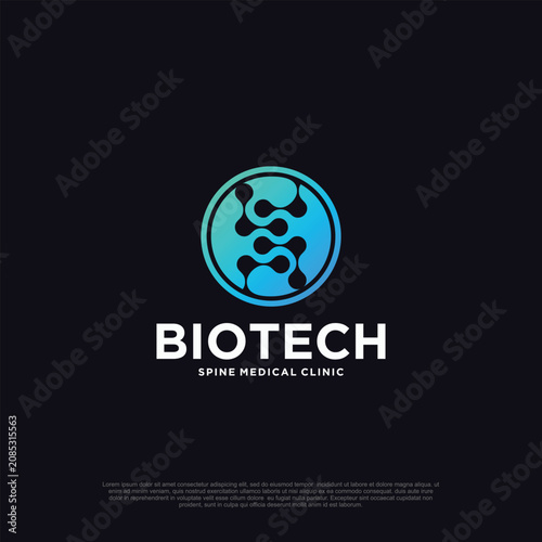 Biotech logo vector template illustration design modern concept Premium Vector