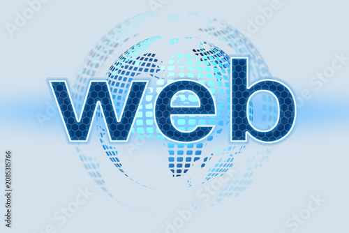 Web text over digital globe