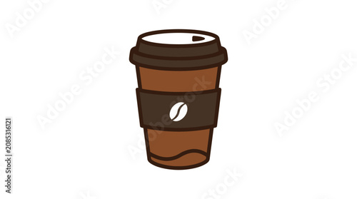 A simple vector illustration of a disposable paper coffee cup with a lid