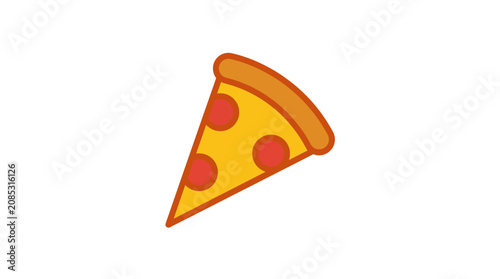 A single slice of delicious pepperoni pizza isolated on a white background