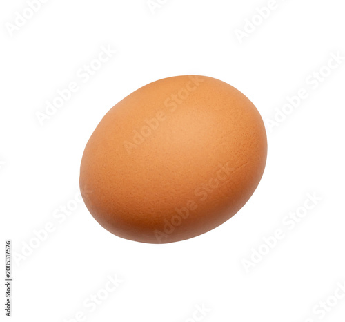 Foto Top view of a cooked or boiled chicken egg isolated on white background with cli