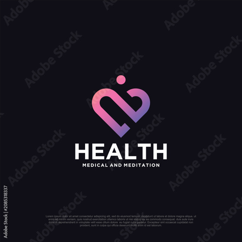 Health logo vector template illustration design modern concept Premium Vector