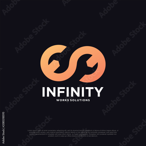 Infinity logo vector template illustration design modern concept Premium Vector