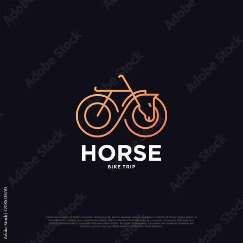 Horse logo vector template illustration design modern concept Premium Vector