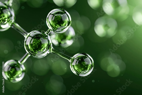 Dark glowing ammonia molecule structure on black background