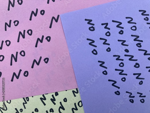 Принти на полотні multiple note with word NO