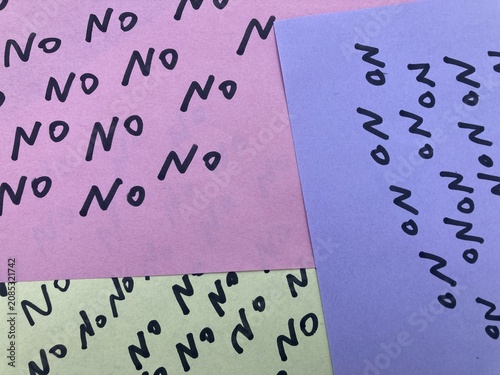 The word NO written multiple times on sticky notes