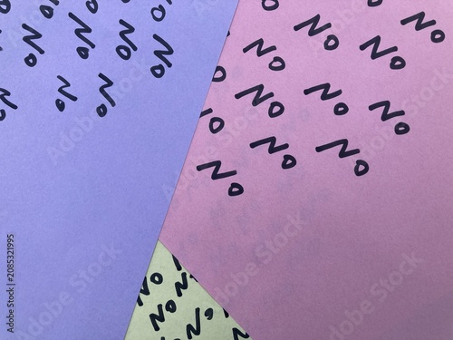 Obraz na plátně 'No' text repetition pattern, many 'no' word written on paper, Handwrite 'no' wo
