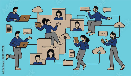 iverse Payroll Team Successfully Managing Data,Art & Illustration
