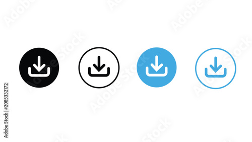 Foto download icon set vector illustration