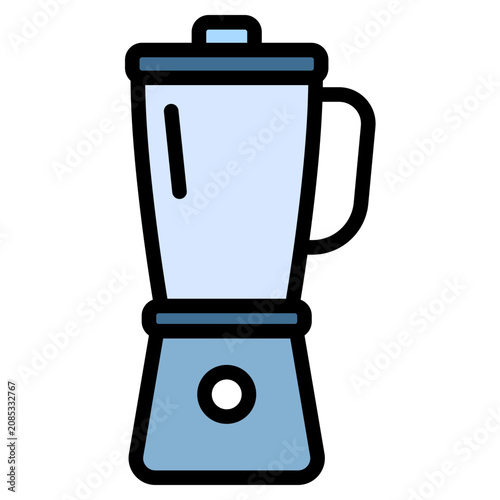 Blender colored outline icon. Kitchen blender illustration with colorful outline details. Ideal for cooking, baking, kitchen tools, and culinary graphics.