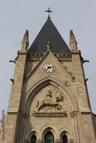Canvastavla Montbenoît : clocher de l'abbaye Notre-Dame (plan assez rapproché)