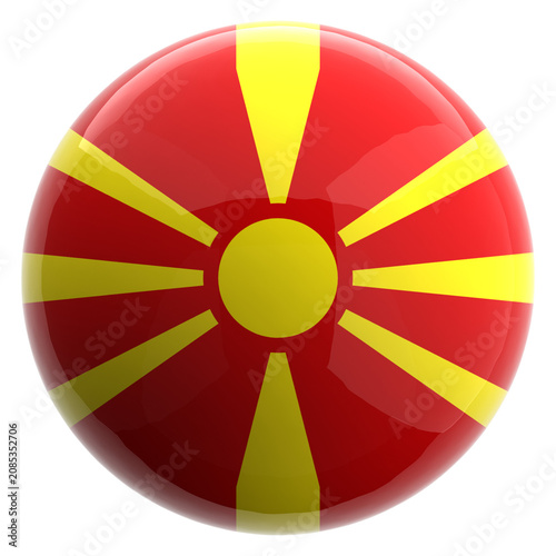 Canvas Print North Macedonia flag 3d sphere