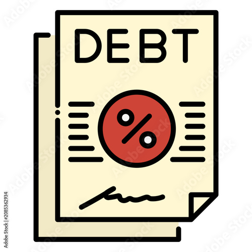 Φωτογραφία Debt Document with Percentage Interest Notice