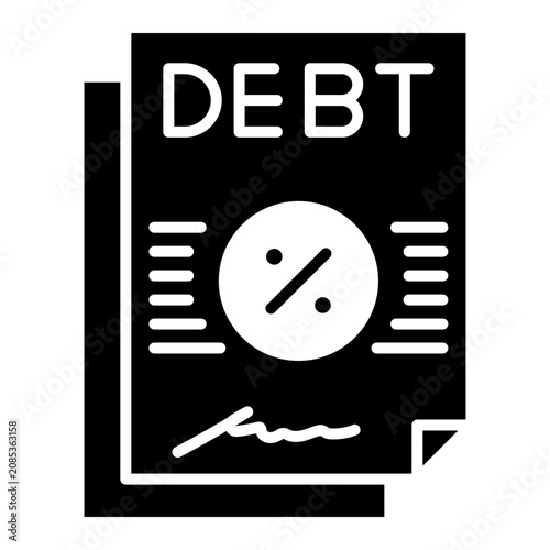 Quadro su tela Debt Document with Percentage Interest Notice