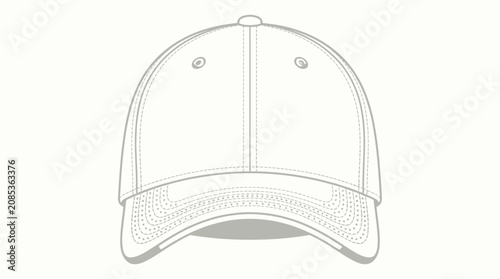 Fotografija An illustration depicts a baseball cap on a neutral surface in a studio environment