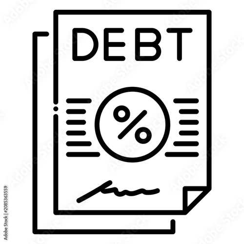 Canvas Print Debt Document with Percentage Interest Notice