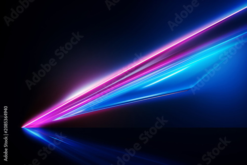 Attractive Futuristic light arrows in fast motion on a black background.