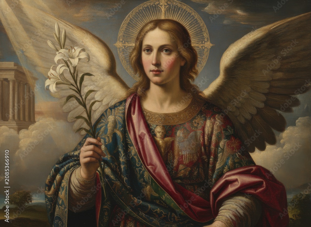 Obraz premium Angel Holding Lily