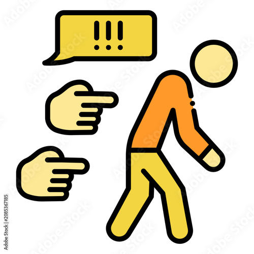 Bild auf Leinwand Person Being Verbally Bullied with Pointing Fingers