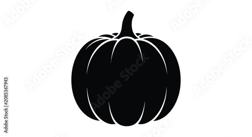 Φωτογραφία Pumpkin Silhouette On White Background A Fall Harvest Graphic