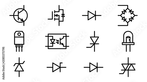 Photos Electronic diode circuit symbols icons 1.