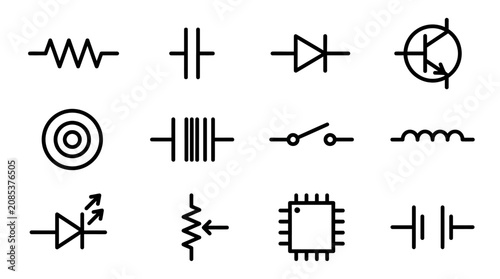 Tableau sur toile Electronic circuit symbols and diagrams 4.