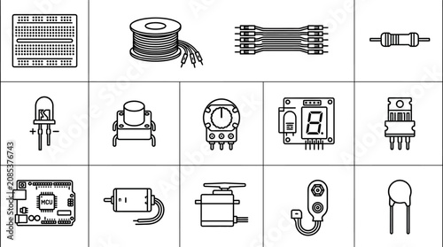 Bild auf Leinwand Electronic components and hardware.