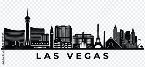 Tableau sur toile Las vegas city skyline silhouette vector illustration