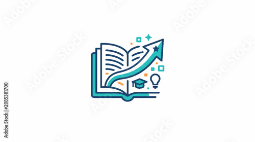 Business Growth Arrow and Data Report Halftone Graphic