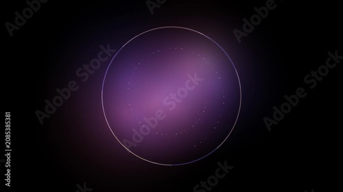 Ethereal purple starfield loop glows in dark space with circular border