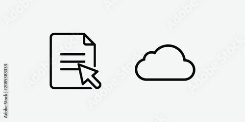 Document uploading to cloud storage icon Vector